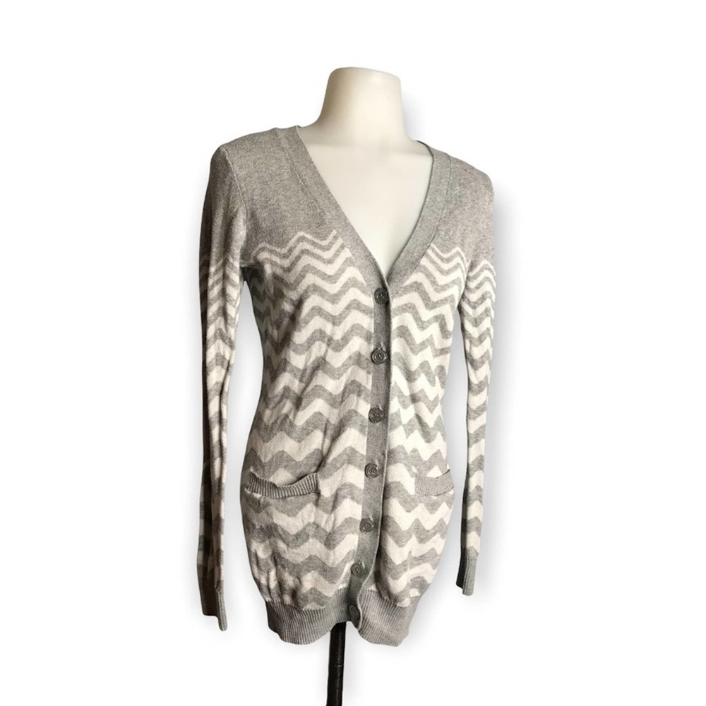 Ruby Moon | Elbow Patch Striped Button Down Cardi… - image 6